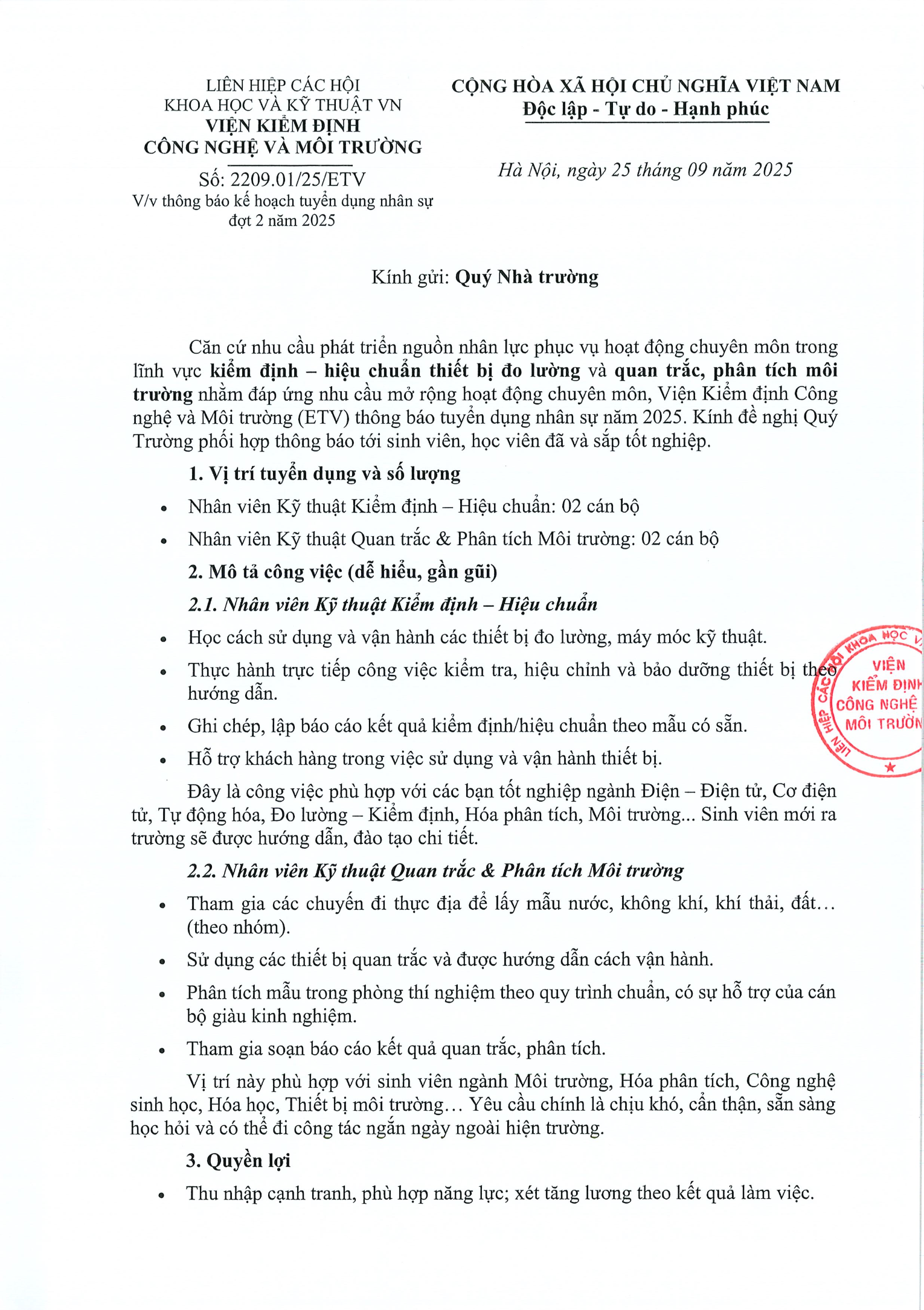 Văn bản tuyển dụng ETV trang 1